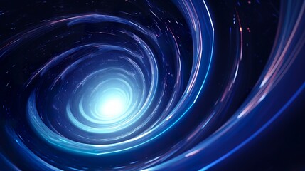Obraz premium abstract blue background with dynamic swirl or vortex, spiral and curve motion wallpaper