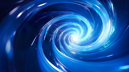 abstract blue background with dynamic swirl or vortex, spiral and curve motion wallpaper - obrazy, fototapety, plakaty