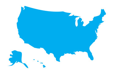 united states of american blue map