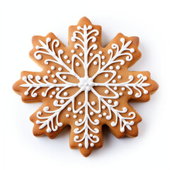 Professional food photography of Snowflake Cookie, Christmas food isolated on white background, Xmas food