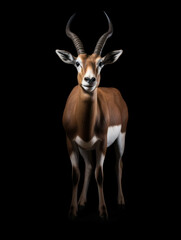 Antelope Studio Shot Isolated on Clear Black Background, Generative AI