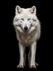 Obraz premium Arctic Wolf Studio Shot Isolated on Clear Black Background, Generative AI