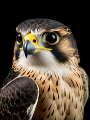 Fototapeta premium Falcon Studio Shot Isolated on Clear Black Background, Generative AI