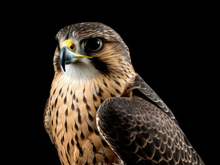 Falcon Studio Shot Isolated on Clear Black Background, Generative AI