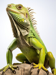 Fototapeta premium Iguana Studio Shot Isolated on Clear White Background, Generative AI