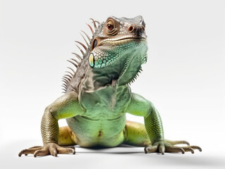 Fototapeta premium Iguana Studio Shot Isolated on Clear White Background, Generative AI