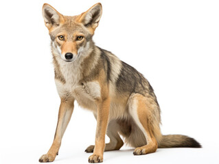 Fototapeta premium Jackal Studio Shot Isolated on Clear White Background, Generative AI