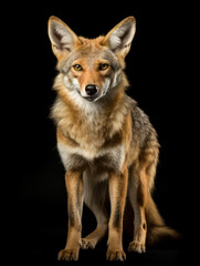 Obraz premium Jackal Studio Shot Isolated on Clear Black Background, Generative AI