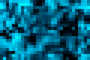 Teal blue pixelated mosaic technology abstract background