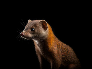 Mongoose Studio Shot Isolated on Clear Black Background, Generative AI