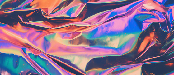 Holographic Foil Background with Holographic Effect and Spectrum Colors. - obrazy, fototapety, plakaty