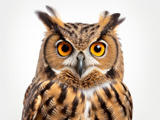 Owl Studio Shot Isolated on Clear White Background, Generative AI