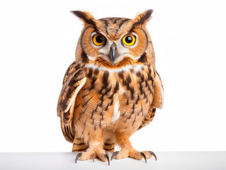 Owl Studio Shot Isolated on Clear White Background, Generative AI