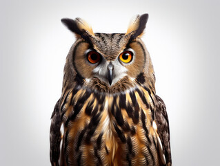 Obraz premium Owl Studio Shot Isolated on Clear White Background, Generative AI