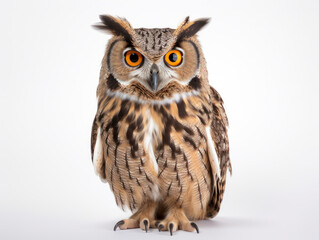 Obraz premium Owl Studio Shot Isolated on Clear White Background, Generative AI