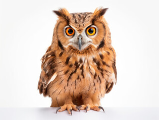 Fototapeta premium Owl Studio Shot Isolated on Clear White Background, Generative AI