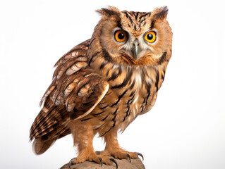 Owl Studio Shot Isolated on Clear White Background, Generative AI