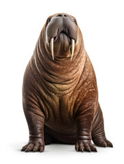 Walrus Studio Shot Isolated on Clear White Background, Generative AI