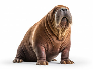 Walrus Studio Shot Isolated on Clear White Background, Generative AI