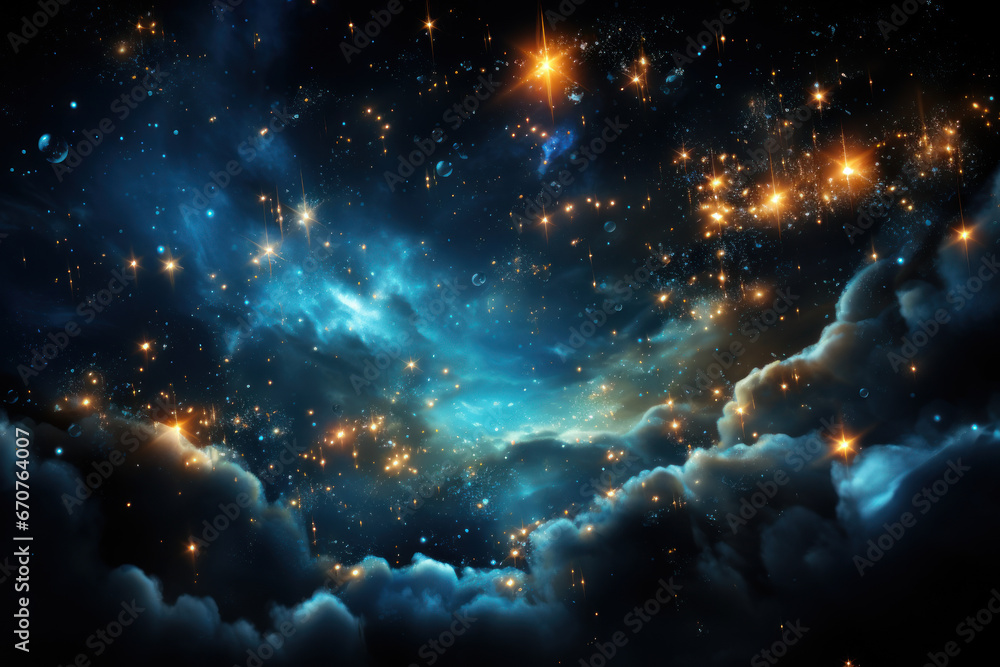 Wall mural a starry night sky with a bright north star shining overhead, symbolizing the guidance and hope of c
