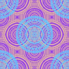 Abstract circle seamless mandala pattern for fabrics and linens and wrapping paper and fashion textiles