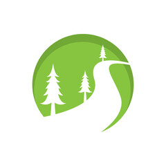 Naklejka premium River Logo Template vector icon illustration