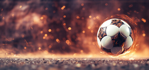 Fototapeta premium The ball strikes the net and the crowd erupts in cheer