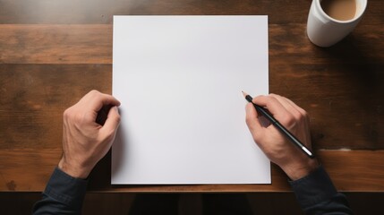 Hand poised to write and create