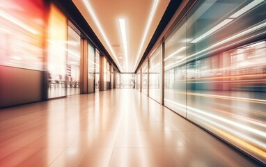 Obraz premium Abstract blurred of department store or shopping center mall. Modern shopping mall corridor and storefront