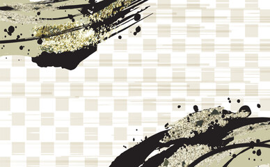 書道　墨タッチ　背景素材のイラスト