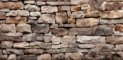Obraz premium Background of stone wall texture, natural stone wall texture for design, Generative AI illustrations.