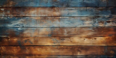 Naklejka premium An old grunge vintage wooden planks pattern wall for texture and background, Generative AI illustrations.