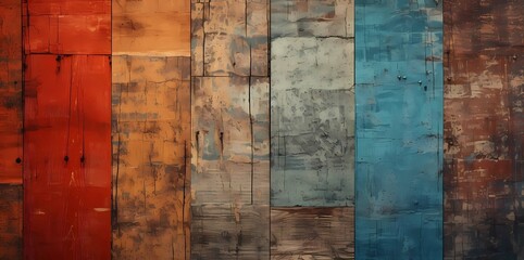An old grunge vintage wooden planks pattern wall for texture and background, Generative AI illustrations.