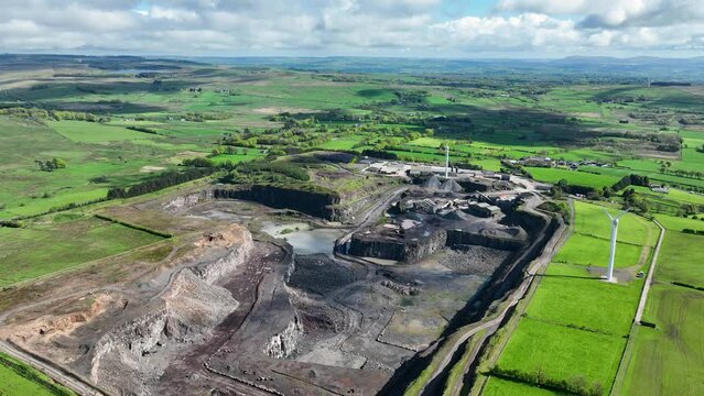 Aerial video of a Quarry Co Antrim Northern Ireland 10-10-23