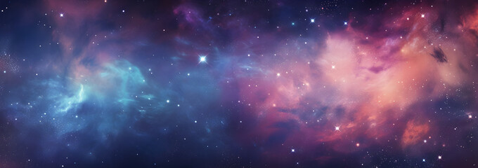 Naklejka premium Abstract background of sparkling cosmic phenomena with deep space colors. 