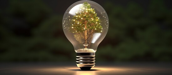 Tree growing inside a light bulb