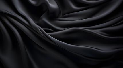 Fototapeta premium close up of a black satin silk cloth scarf