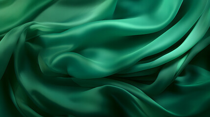Obraz premium close up of a green satin silk cloth scarf