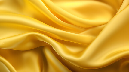 close up of a yellow satin silk cloth 