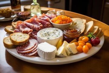Assorted Meat Sausages, Artisan Cheeses, and Exquisite Antipasti Delights Platter