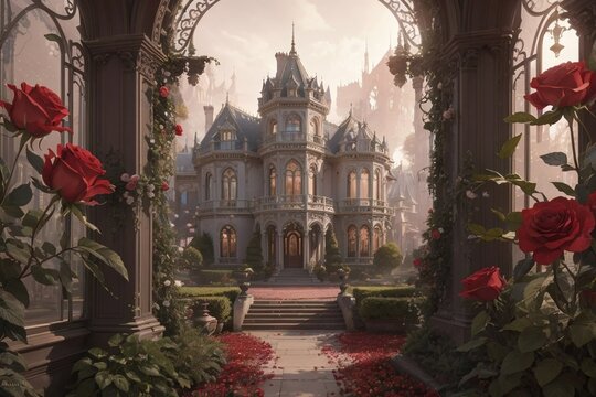Lush Victorian mansion 