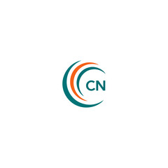 CN C N letter logo design. Initial letter CN linked circle uppercase monogram logo blue  and white. CN logo, C N design. CN, C N