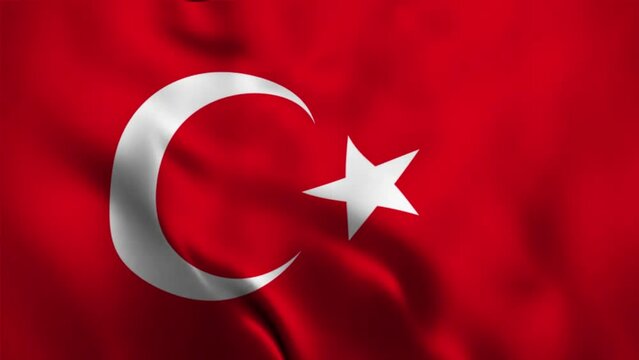 Turkey Flag. Turkey Waving Flag. Turkey Flag Animation