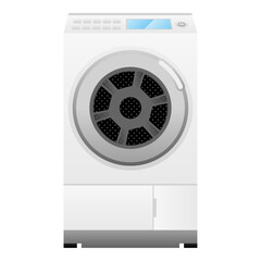 シンプルなイラスト_ドラム式洗濯機,衣類乾燥機