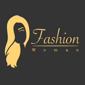 Fototapeta logotipo femenino para salón de belleza, logotipo con silueta femenina, silueta de mujer, vector para publicidad
