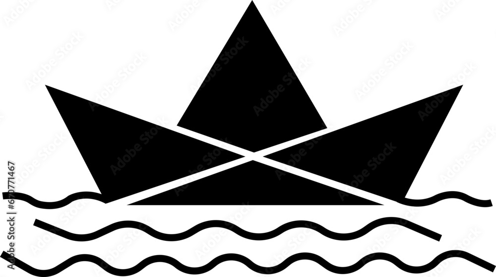 Poster paper boat vector fill icon. paper boat icon from user interface concept. can be used for web and mo