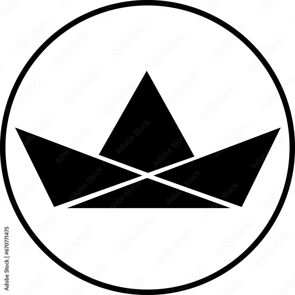 Poster paper boat vector fill icon. paper boat icon from user interface concept. can be used for web and mo