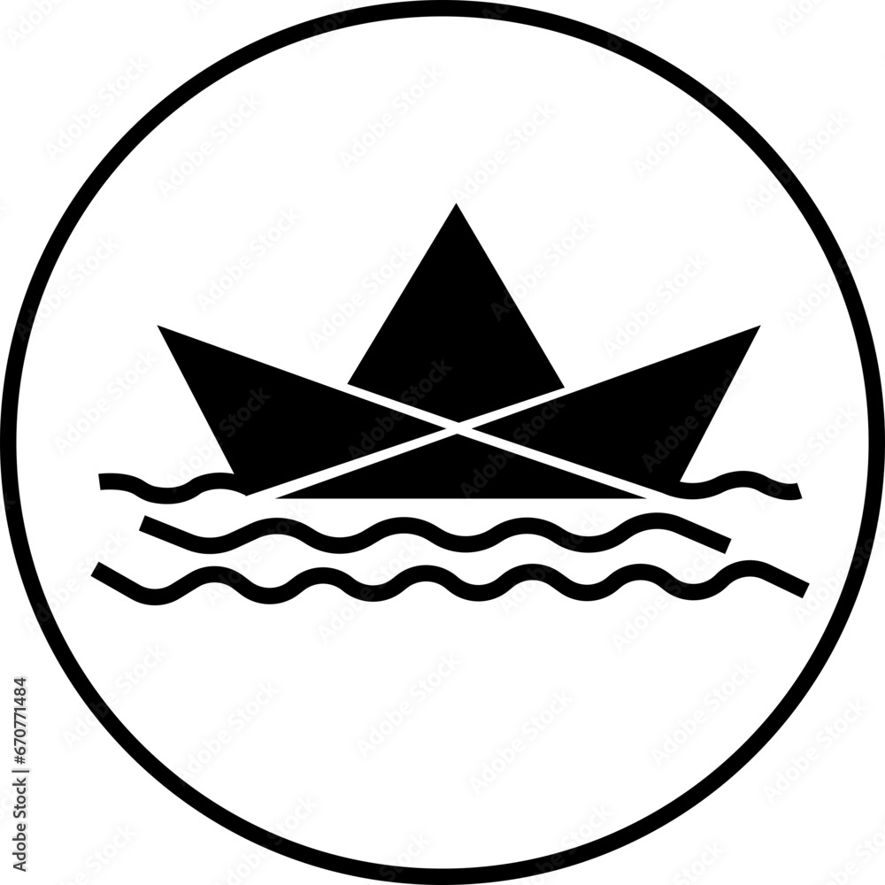 Poster paper boat vector fill icon. paper boat icon from user interface concept. can be used for web and mo