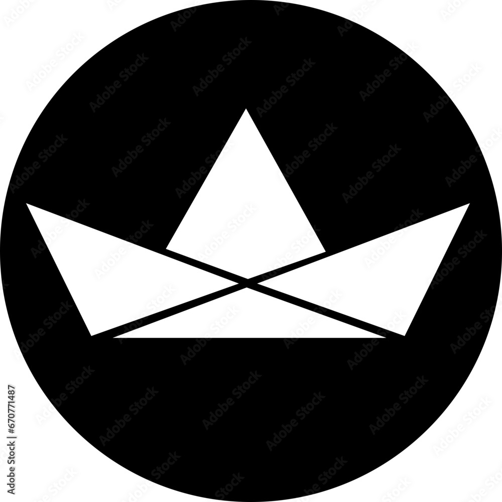 Poster paper boat vector fill icon. paper boat icon from user interface concept. can be used for web and mo