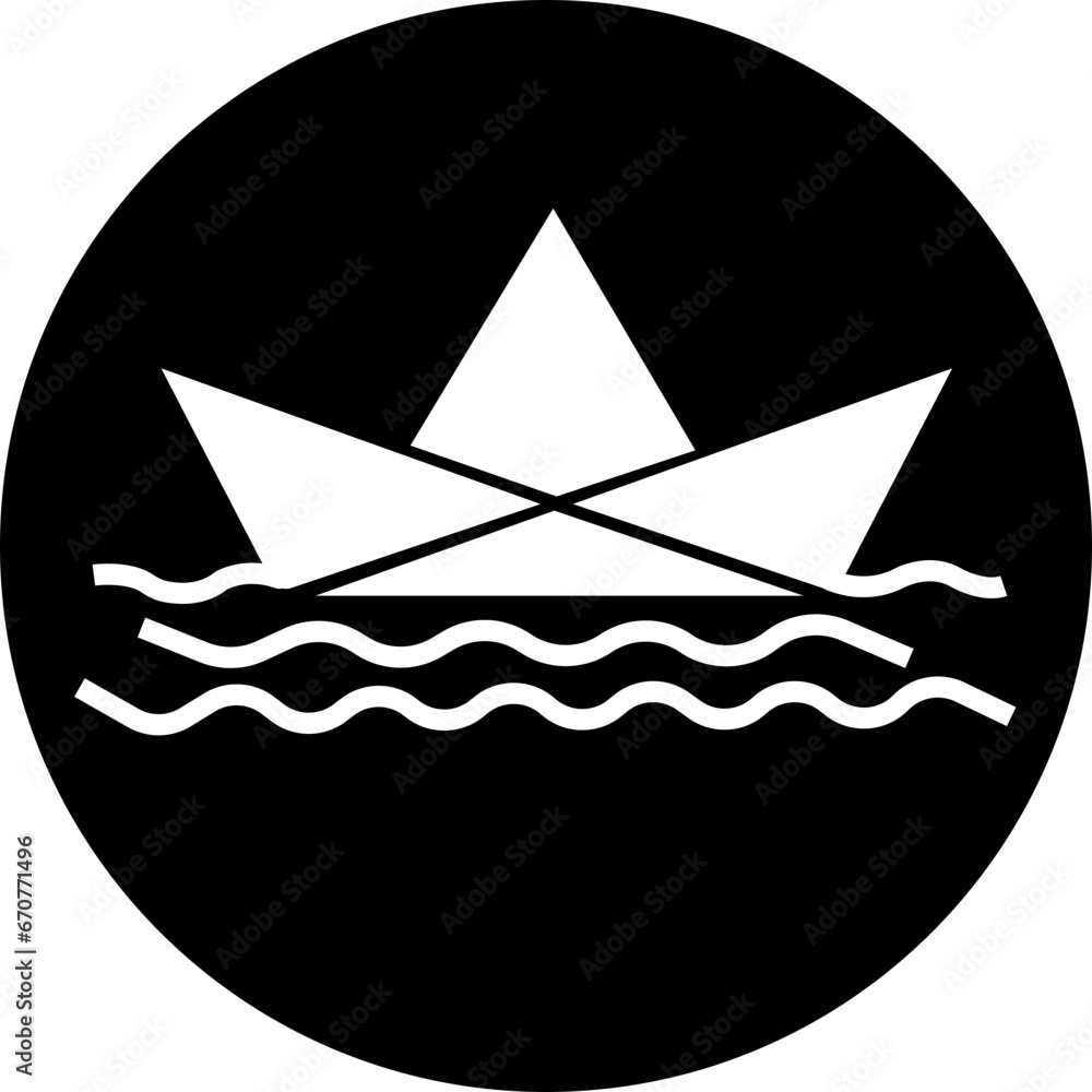 Poster paper boat vector fill icon. paper boat icon from user interface concept. can be used for web and mo
